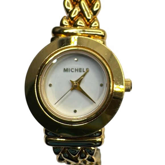 Michele 72-202-G Interchangeable 5-Bezel Watch Set Gold Bracelet and Straps - Picture 10 of 16